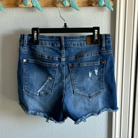 Judy Blue High Rise Leopard Patch Shorts - Picture 4 of 4